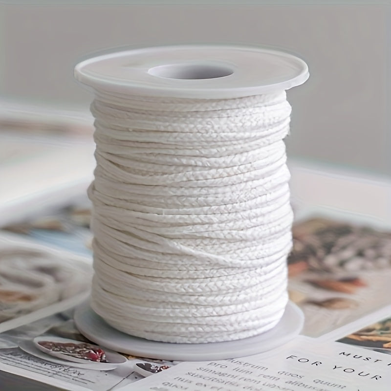 TEMU 61m Roll Of Pure Waxed Wick For Smokeless Candles - High-quality Natural Fiber Diy Candle Making Supplies, Handcrafted Craft Material & Tools,