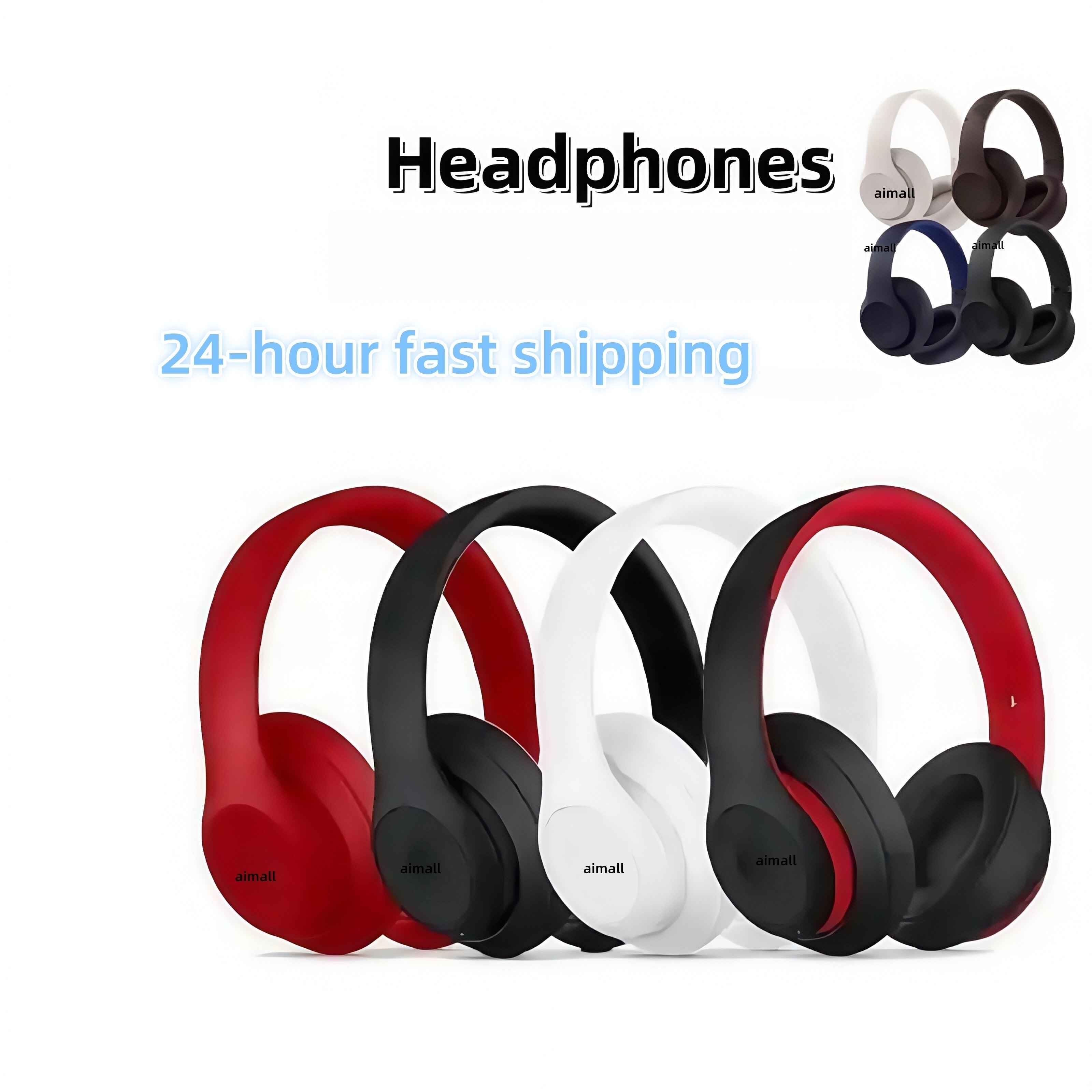 Bluetooth Headsets wireless Wireless Earphones Noise cancelling headphones music sports headset Head foldable earphone show animation aimall
