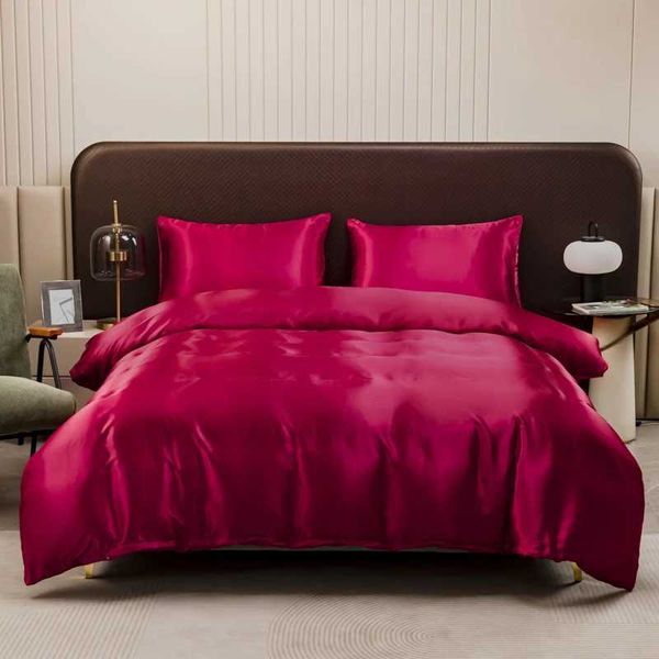 Solid satin bedding including duvet covers bedding box 220x240cm free delivery X250203