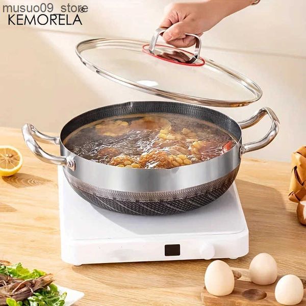 Other Cookware 304 Stainless Steel 26-28-30cm Frying Pan Food Grade Non Stick Pan Honeycomb Pot Bottom Induction Cooker Gas Stove General Wo