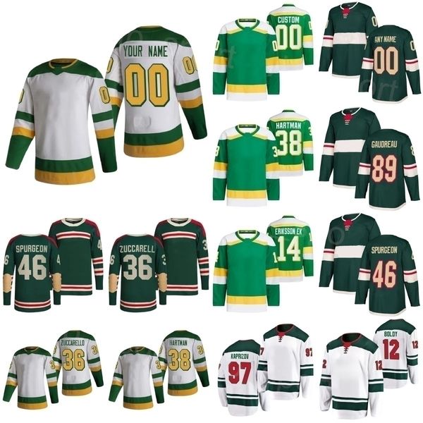 Wild Hockey Jersey Kirill Kaprizov Marc-Andre Fleury Middleton Marco Rossi Johansson Jonas Brodin Marcus Foligno Frederick Gaudreau Zach Bsi
