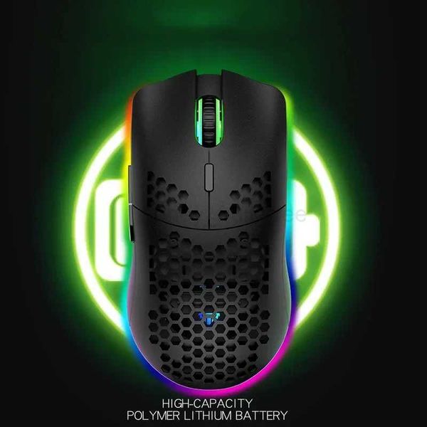XYH80 Hollow-out Honeycomb 2.4GHz Wireless Gaming Mouse 4 Gear 3200 DPI RGB Lighting Mice for PC Laptop M240725