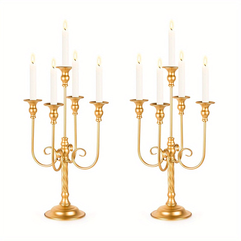 TEMU 5 Candle Holders For 2 Weddings, Metal Spiral Candle Holders For Dining Tables, Banquet Events, 19.6 Inches High, Decoration For Weddings,