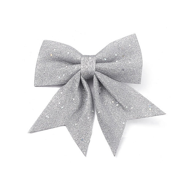 Decorazione ciondolo bowknot in tessuto glitterato