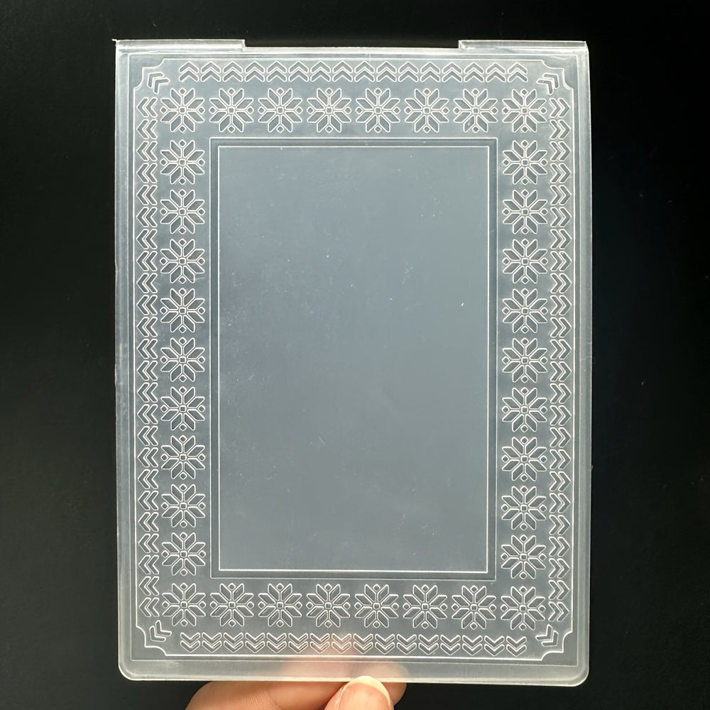 TEMU Floral 3d Embossing Folder - Plastic Craft Stencil With White Snowflake & Leaf Design For Cards, Scrapbooking, Gift Tags - Fits Embossing