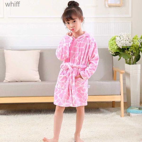 Towels Robes Baby Robe Hoodies Girl Boys Sleepwear Winter Bath Towels Kids Soft Bathrobe Pajamas Children&#039;s Clothing Warm HomewearL2311