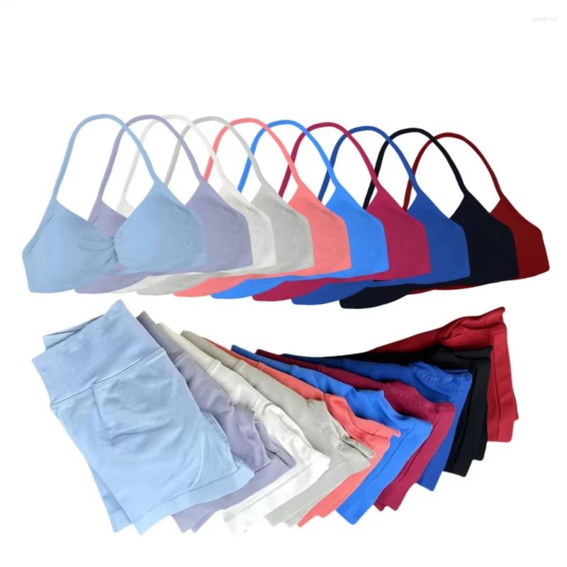 Women&#039;s Tracksuits Sportswear Gym Neck Bra And Impact Shorts Yoga Set 2-piece Pilates Clothing Sports Exercise Fitness