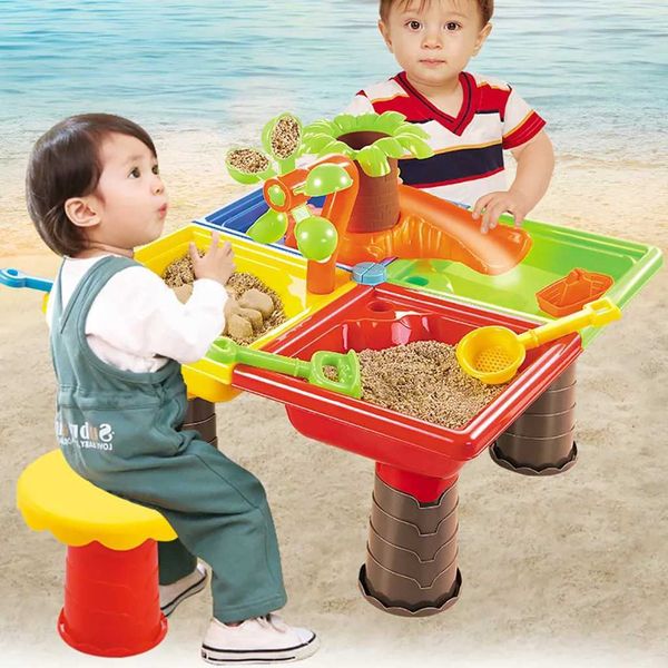 Play Fun Sand Water Outdoor Garden Sandbox Set Game Table Childrens Summer Beach Games Interactive Toys WX5.22