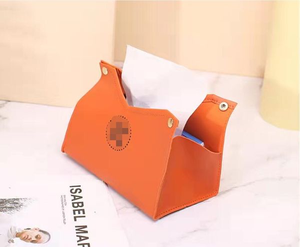 Classic Brand High Qualit Leather Tissues Box Luxury Designer Tissue Boxes Home Table Decoration Kitchen Dining Decor Napkins Storage Case