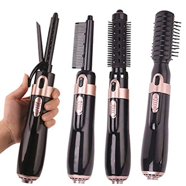 Straighteners 4 In 1 Multifunction Air Brush Heating Comb Electric Dryer Curler Staightener Rotating Hair Blower Curg Iron Styler 231006