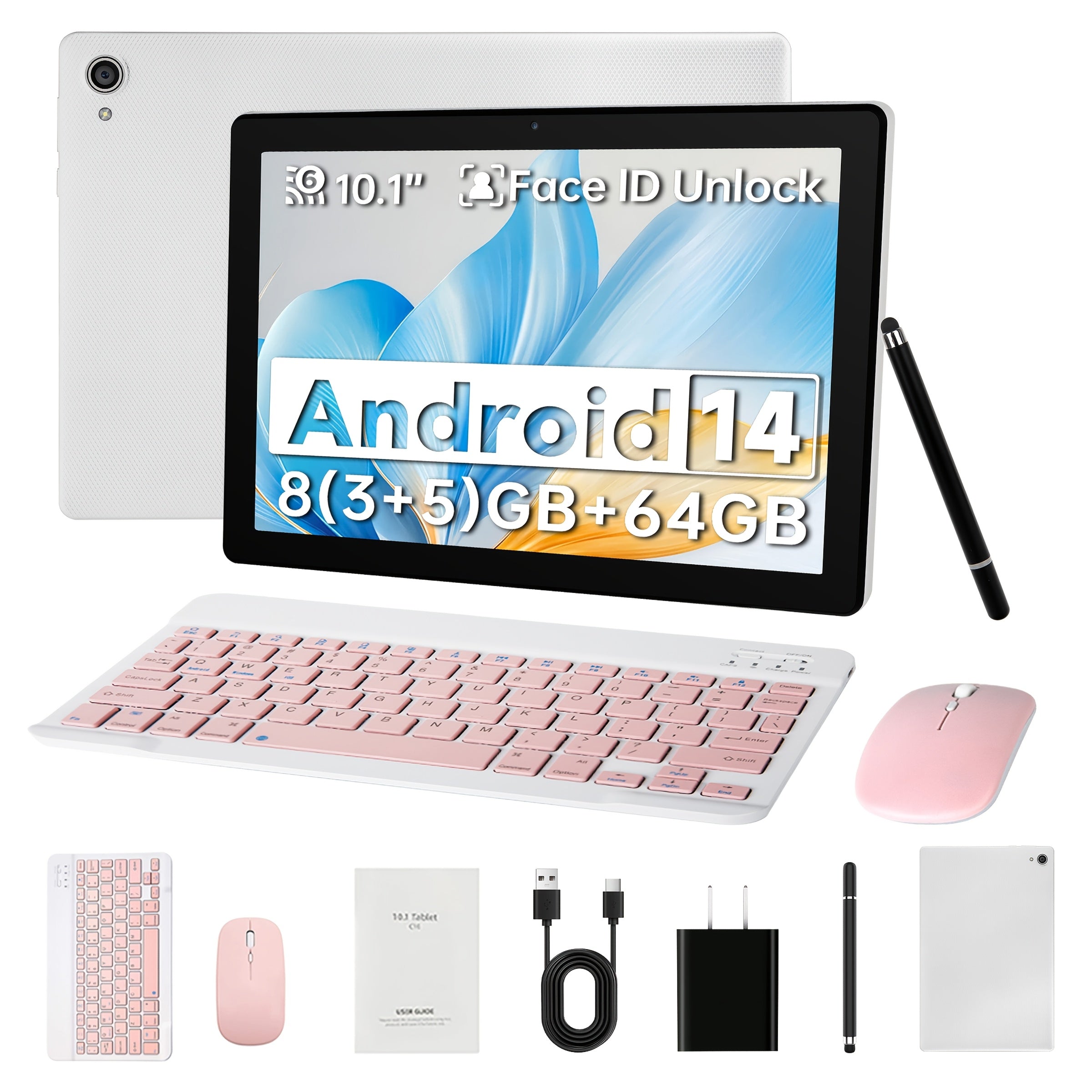 TEMU Aeezo 14, 2-in-1 Tablet With Wireless Keyboard, -core, 10-inch Screen, 8gb (3+5) , 64gb Rom, Expandable Up To 1tb, Wifi 6, 5mp + 8mp Camera,