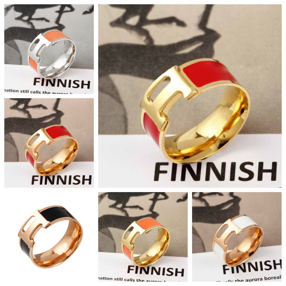 engagement rings for women jewelry woman designer rings for men 18k gold rings stainless steel jewellery orange white Lolita Style mens ring designe