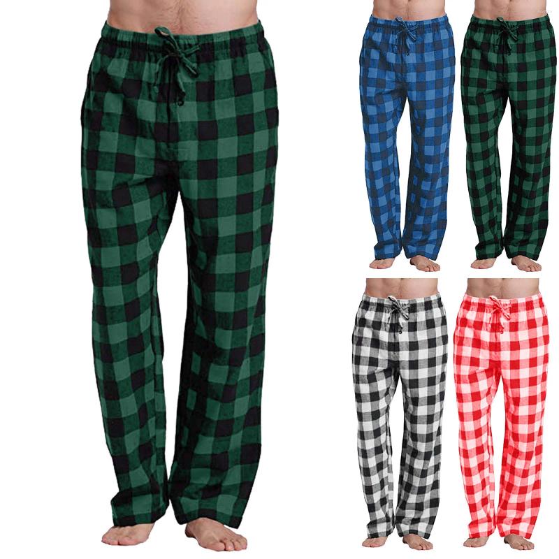 Men&#039;s Pants Fashion Mens Casual Plaid Loose Sport Pajama Trousers Breathable Sleepwear Sweatpants Homewear Bottom