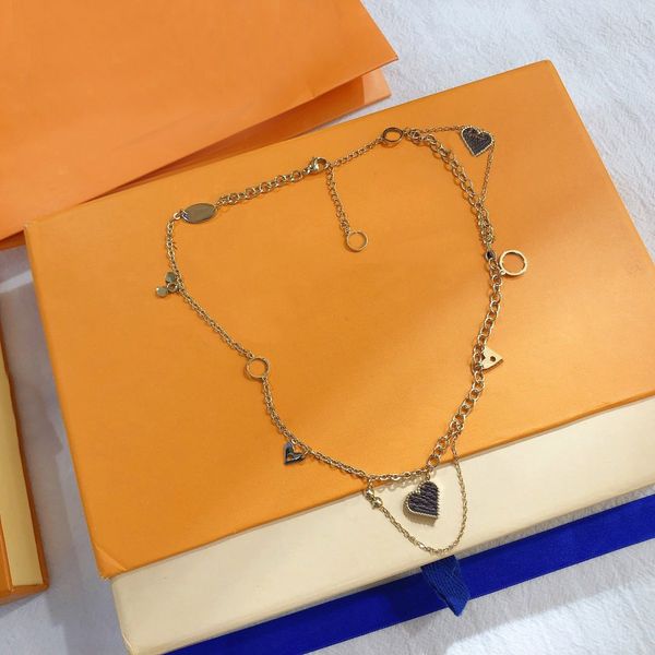 Womens Design Necklace Faux Leather 18K Gold Plated Stainless Steel Necklaces Choker Chain Pendant Europe America Fashion Wedding Jewelry X3