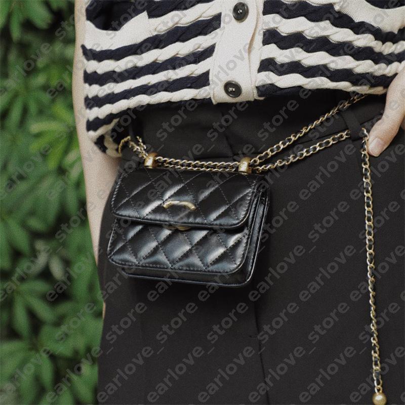 Designer Waist Bag Men Women Leather Belt Bags Crossbody Chest Bag Gold Ball Luxury Bum Bag Black Diamond Pattern Fannypack Coin Purse