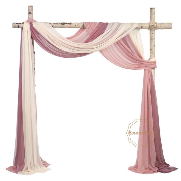 Curtain Wedding Arch Drape 29&quot; Wide 65 Yards Chiffon Fabric Draping Drapery Ceremony Reception Swag 230922