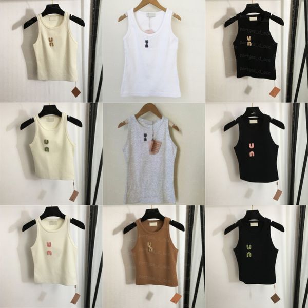 Designer Knitted Singlet Tanks Women Sleeveless Vest Shirts Luxury Slim Fit Knits Tops Summer Knitwear Tank Top Elegant Casual Daily Knit Si