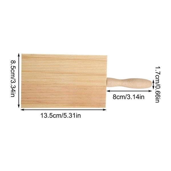 Wooden Garganelli 13.5X8.5Cm Non-Sticky Practical Pasta Gnocchi Aroni Board With Handle Kitchen Cooking Tools