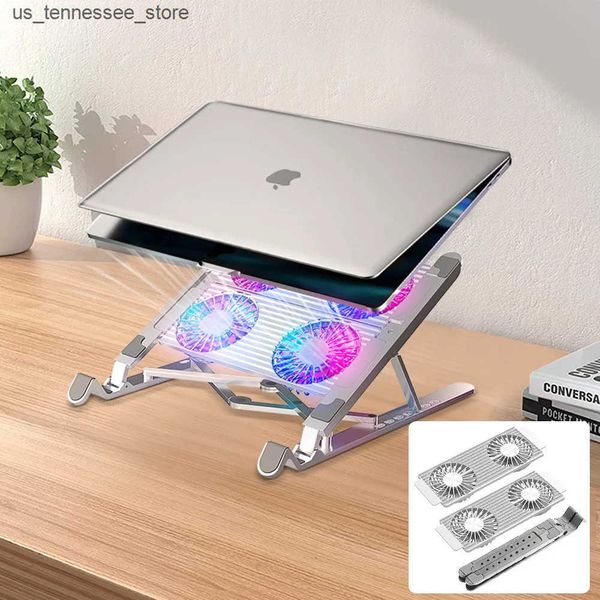 Laptop Cooling Pads Laptop Cooling Fan Pad Aluminum Gaming Notebook Support Stand With Cooler Portable PC Folding Bracket for Macbook Holder