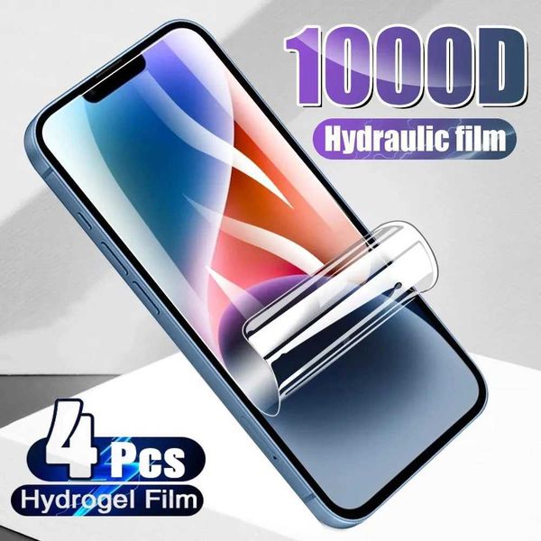 4Pcs Full Cover Hydrogel Film For iPhone 14 11 12 13 15 Pro Max 7 8 14 Plus Screen Protector For iPhone 13 12 Mini X XS MAX Film O250116