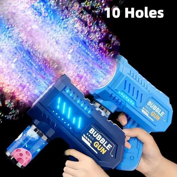 10 hole childrens electric bubble gun rocket soap automatic bubble machine bubble gun childrens outdoor bubble blow molding toyW240902