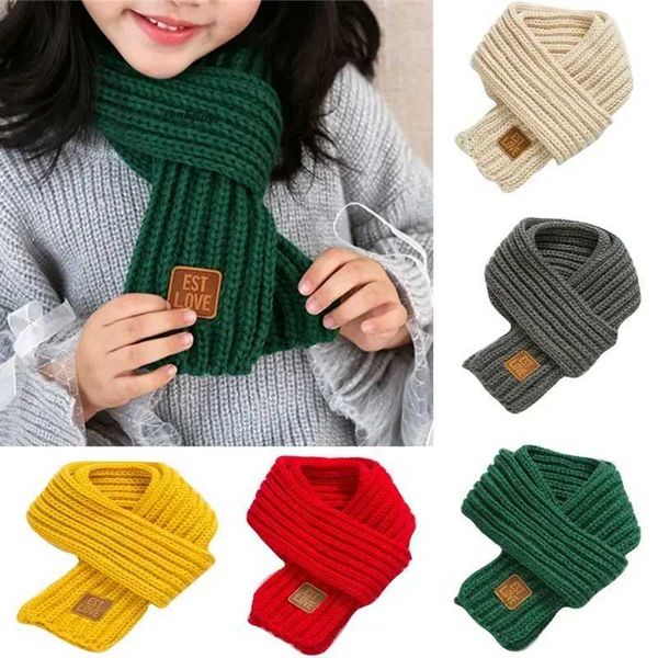 Kids Scarf Boys Girls Baby Winter Warm Knitted Scarf Women Knit Shawl Scarf Children Neck Collar Keep Warm Baby AccessoriesXJ240824