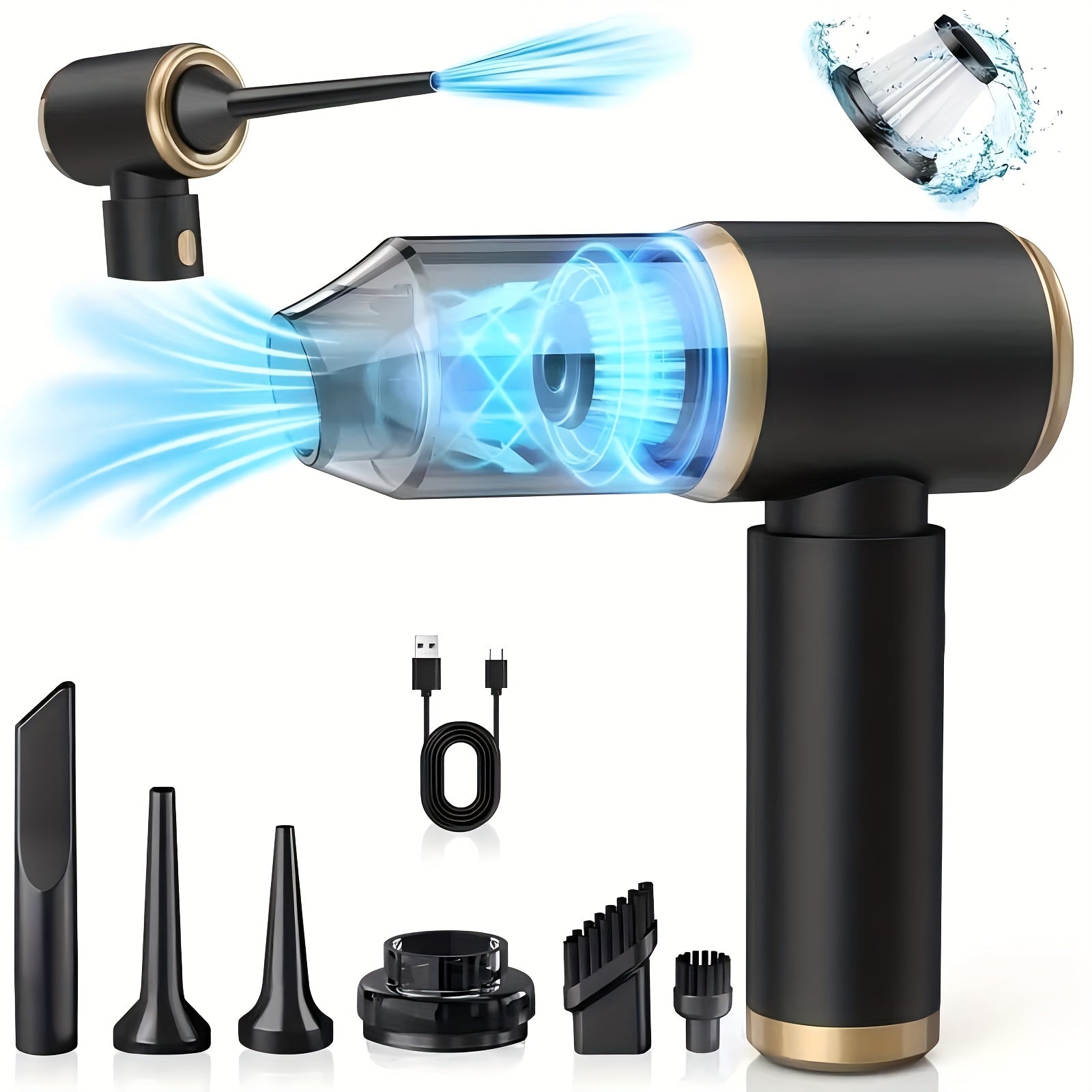 TEMU Cordless Vacuum Cleaner That Can Suck Dust And Blow Air, With A Of 6kpa. Used In Cars And Homes. It Can Suck Or Blow Dust, And Has Complete