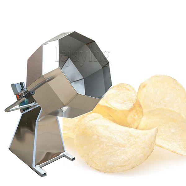 Stainless Steel Octagonal Potato Chips Flavor Mixer Snack Food Seasoning Coating Flavoring Machine Drum Mixing Equipment