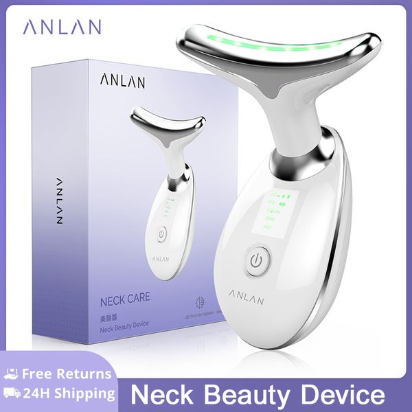 Other Massage Items ANLAN Neck Face Beauty Device 3 Colors LED P on Therapy Skin Tighten Reduce Double Chin Anti Wrinkle Remove Care Tools 2