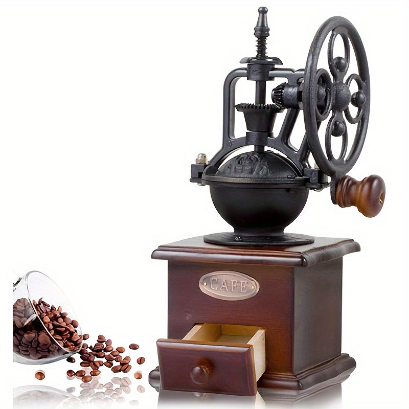 TEMU Hand-cranked Coffee Grinder, Coffee Bean Grinder, Espresso Machine, Nut Grinder, Antique Teapot Set, Coffee Accessories, Kitchen Utensils