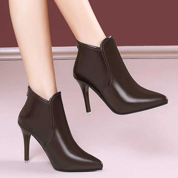 High H Ankle Boots Wen Thin H Pointed Toe Shoes Elegant Pump Wan 2024 Trend New Fi Dress Botas Mujer Y241127