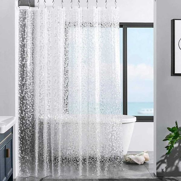 1Pc PEVA Leaf PEVA Shower Curtain with 12Shower Liner with Metal Buckle EyeWaterproof and Modproof Durable Y250116