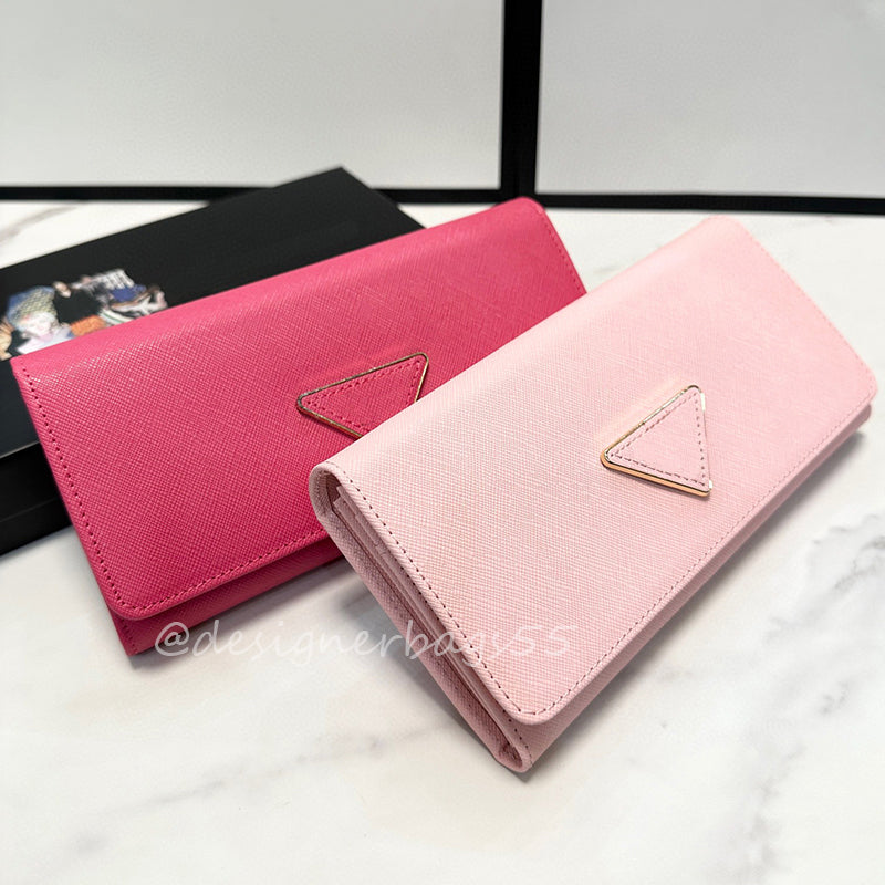 Fashion Wallets Woman Designer Card Holders Long Wallet High Quality Leather Fashion Casual Pink Handbags Zipper Pocket Coin Purses