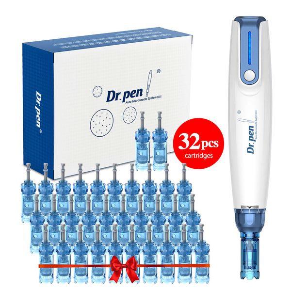 Original A9 Dr Pen Wireless Ultima Derma Microneedle Pen with 32pcs Cartridge Microneedling Cartridges Needle Beauty Microneedle roller