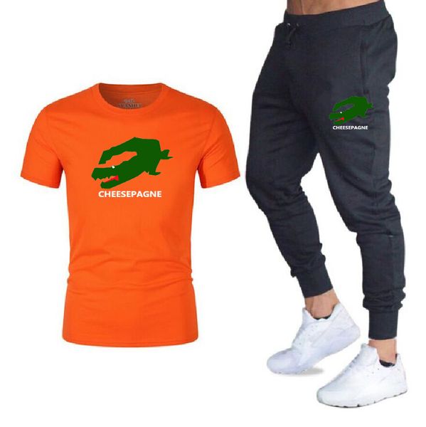 Summer Men Clothing Tracksuit Sets Harajuku Fashion Joggers Tracksuit Men 2 Piece Set Casual Short Sleeve T Shirts
