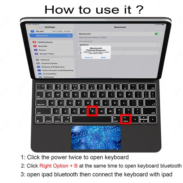 Backlight Magic Keyboard for iPad Pro 11 2018 2020 2021 A1980 A2228 A2377 A2759 Air 4 4th Gen A2316 Air 5 5th 2022 10.9 A2588
