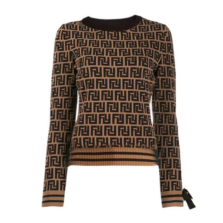 Sweater Women Autumn Round neck Designer Cardigan Women Sweater jumpers Striped Long Sleeve jumpers High End Jacquard knitting Sweaters Coats