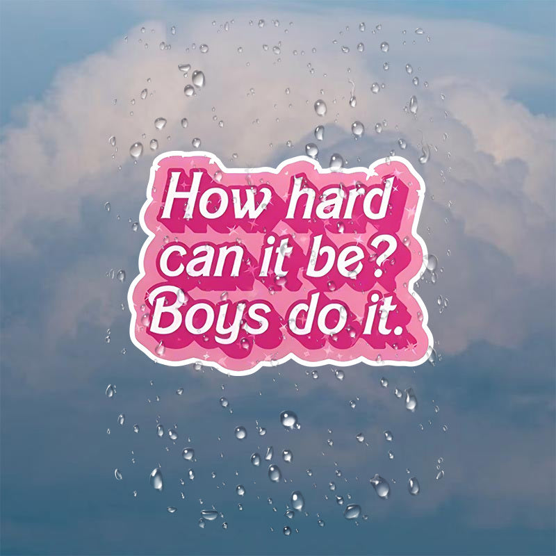 TEMU " Can It Be? Boys Do It" Funny Waterproof Vinyl Stickers - , Vibrant Pink & For Laptops, Tablets, Cars, Phones - Durable Decal For