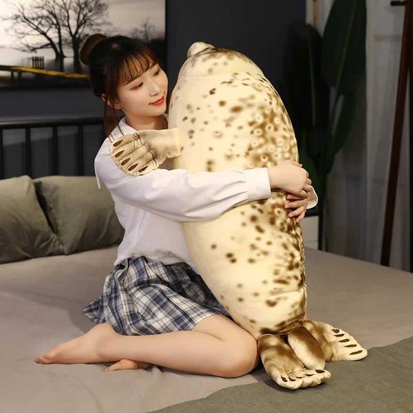 35-110cm Simulation 3D Sea Lion Plush Toys High Quality Stuffed Soft Animal Seal Pillow Baby Kawaii Sleeping Appease Dolls X2410281