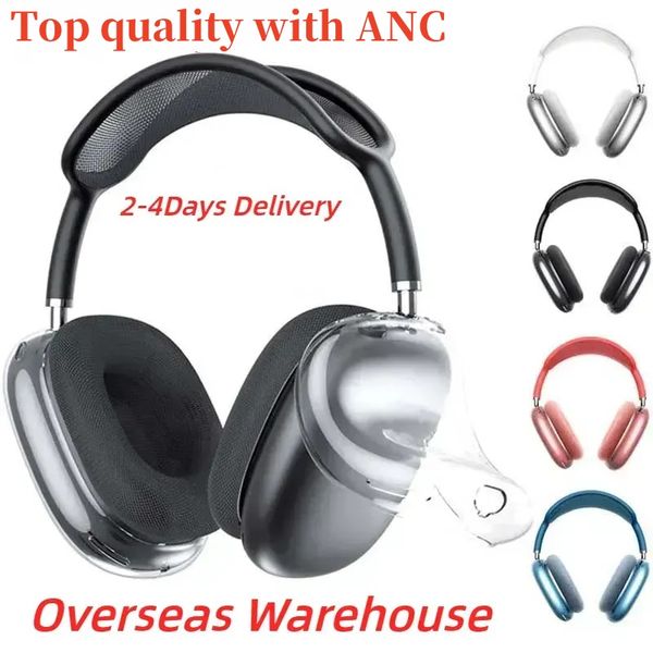 B1 High Quality Apple Airpods Max ANC Bluetooth Headphone Earbuds Accessories Transparent TPU Solid Silicone Case AirPod Maxs Noise Cancelli