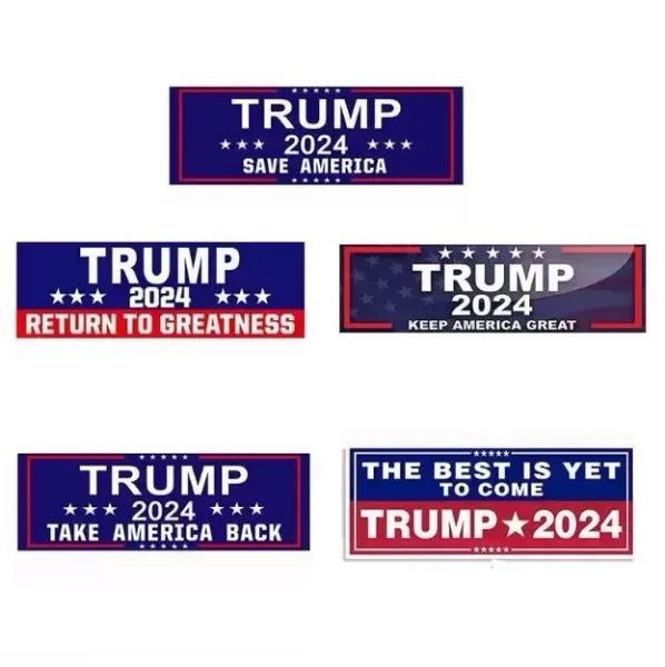 Flags Bumper Car Stickers Trump 2024 U.S. General Election 3X9 Inch House Window Laptop Decal Take Back Save Keep America Great Sticker