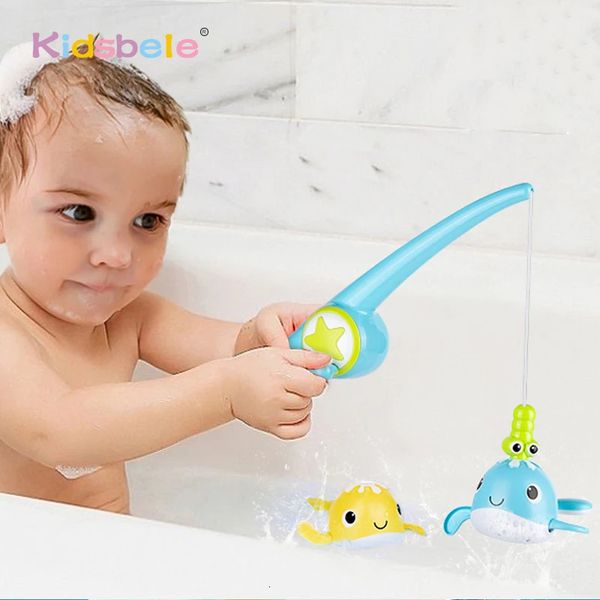 Bath Toys Games Fishing Pool Magnetic Pool Divertido Time Bathtub Toys for Toddlers Kids Whales Table Tub da banheira Presentes 241217