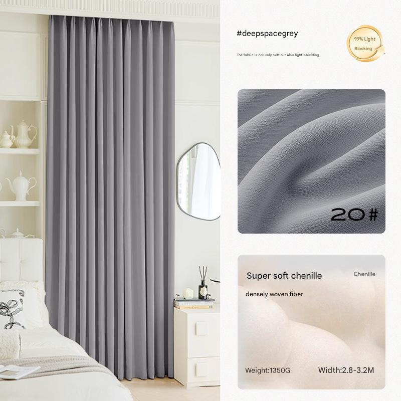 YL-34011 high shading soft waxy chenille shaped full shading curtain fabric wholesale bedroom living room high-grade