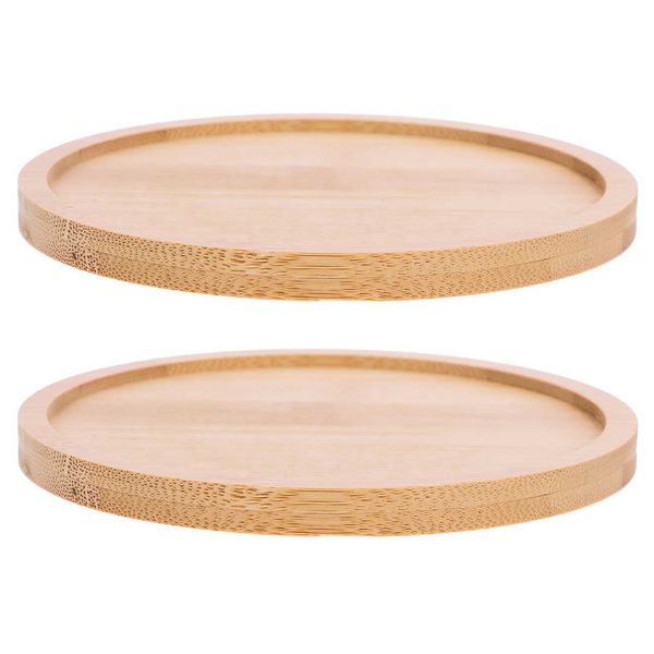 Decorative Plates 2 Pcs Bamboo Tableware Food Tray Trays Wooden Serving Plate Decorate for Plates Platters CL250121