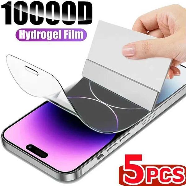 5Pcs Hydrogel Film Full Cover For iPhone 11 12 13 14 15 Pro Max Screen Protector For iPhone 15 14 13 12 11 Film Not Glass O250116