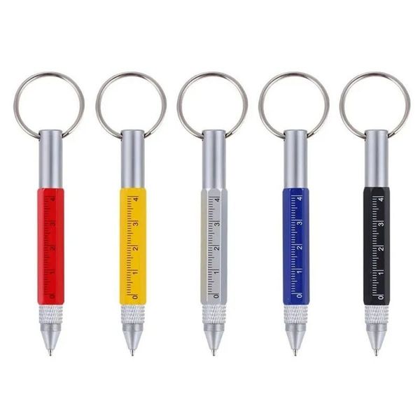wholesale Multifunctional Mini Metal Ballpoint Pen Outdoor Tool Pen Screwdriver Keychain Short Scale Pens