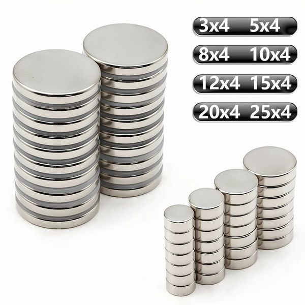 Super Powerful Neodymium Magnet Round 3x45x48x410x4mm N35 Strong Permanent Magnetic NdFeB imanes Small Refrigerator Magnets 250116