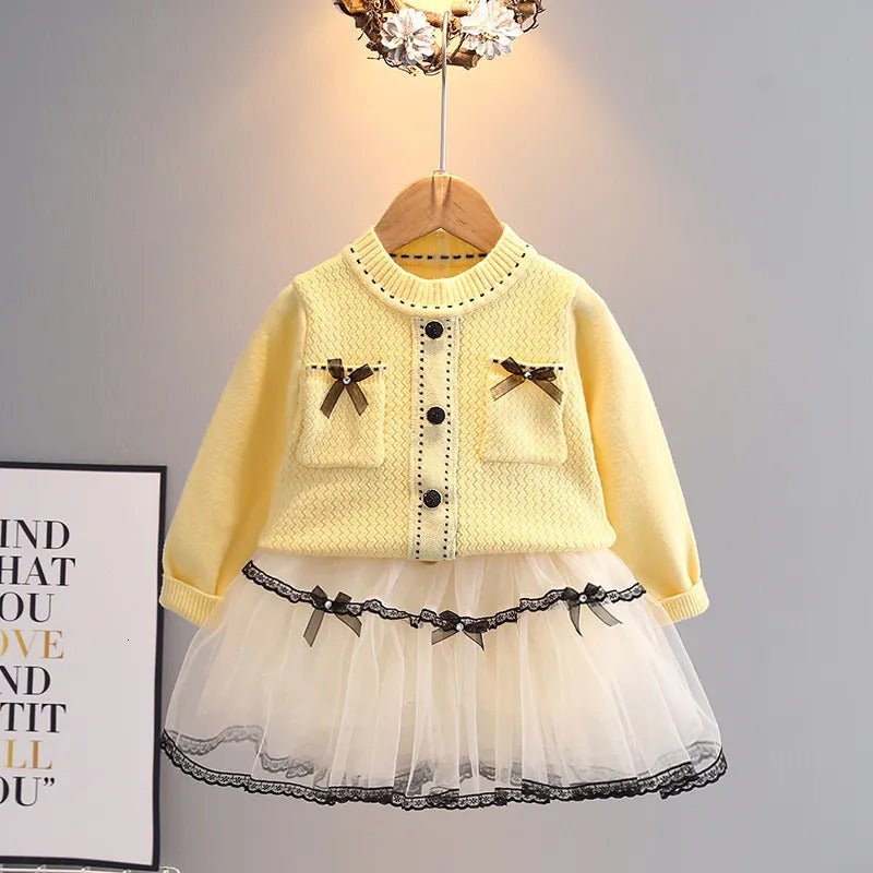 Autumn New Baby Sets Toddler Girl Fall Clothes Sweater And Skirts Piece Little Girls Clothing Set 4eb5