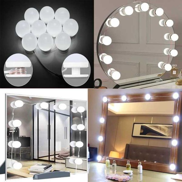 LED makeup mirror light bulb USB Hollywood makeup mirror light bathroom decoration table light dimmable LED wall light B240815