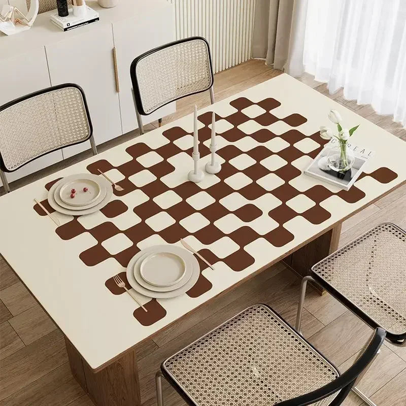 New Chessboard Grid Table Cushion PVC Coffee Table Cloth Decoration Table Mariage FRHK01